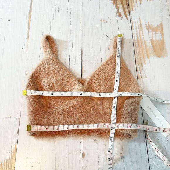 JONATHAN SIMKHAI Caroline Feathered Rib Bralette Size Small Chai - Picture 5 of 8